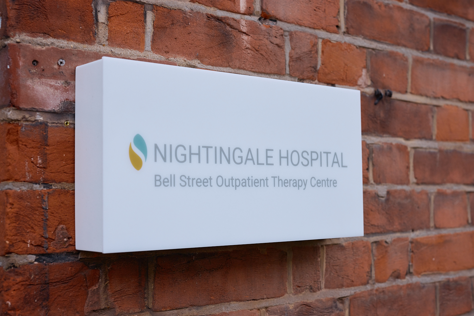 Outside sign to Nightingale Hospital Outpatient Therapy Centre