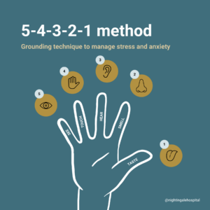 Infographic about the 5-4-3-2-1 method for anxiety