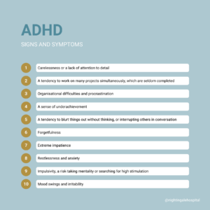 Infographic about the symptoms of adult ADHD